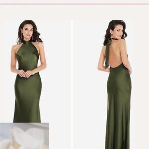 Elegant Green Halter Maxi Dress
